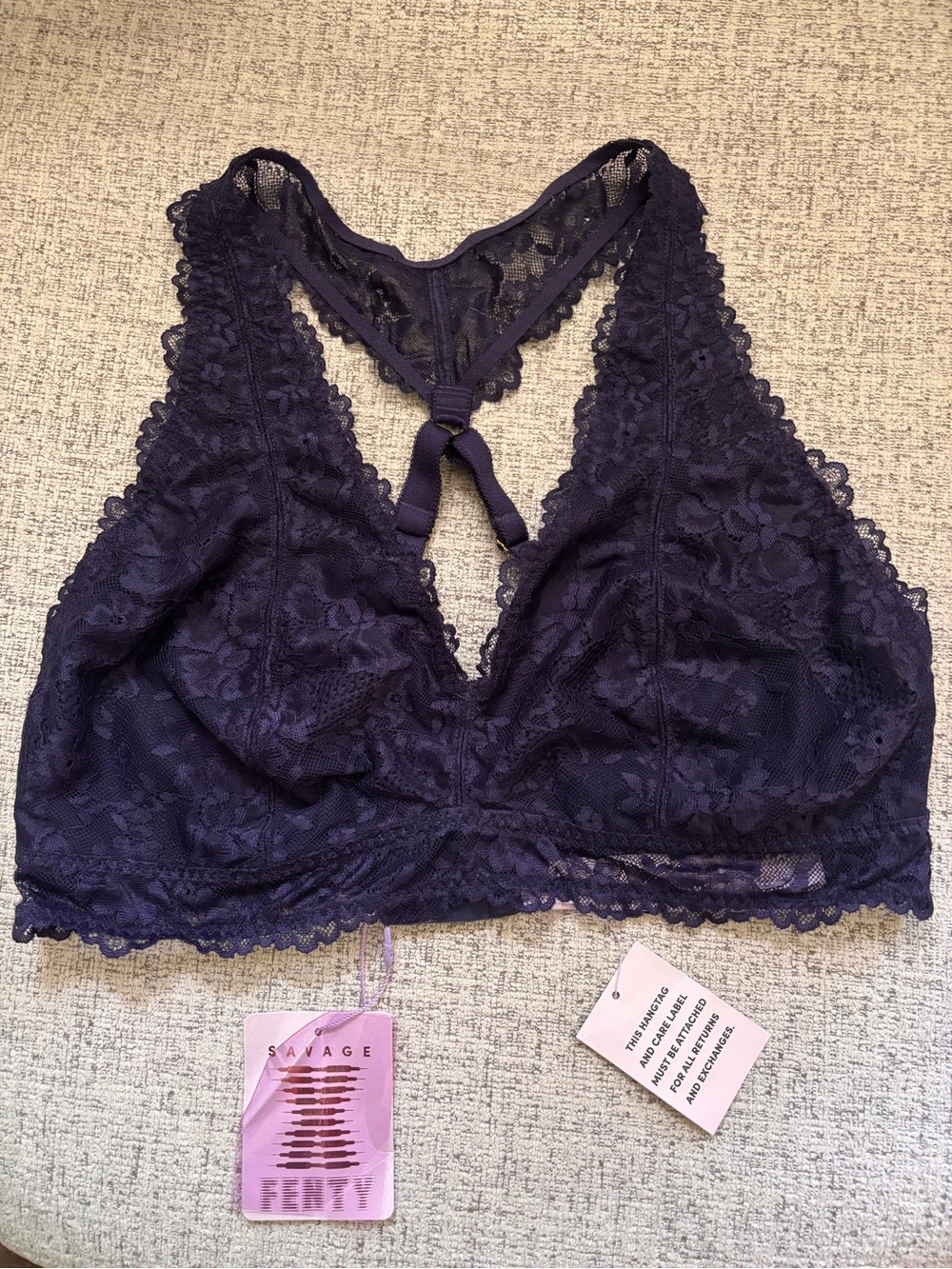 Savage X Fenty Lace Bralette in Deep Navy